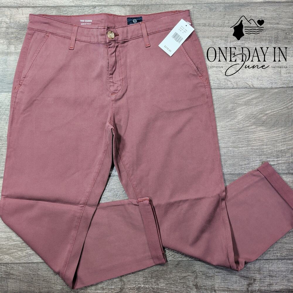 AG Adriano Goldschmied The Caden Tailored Trouser Pants Mauve NWT Size 4 (27)
